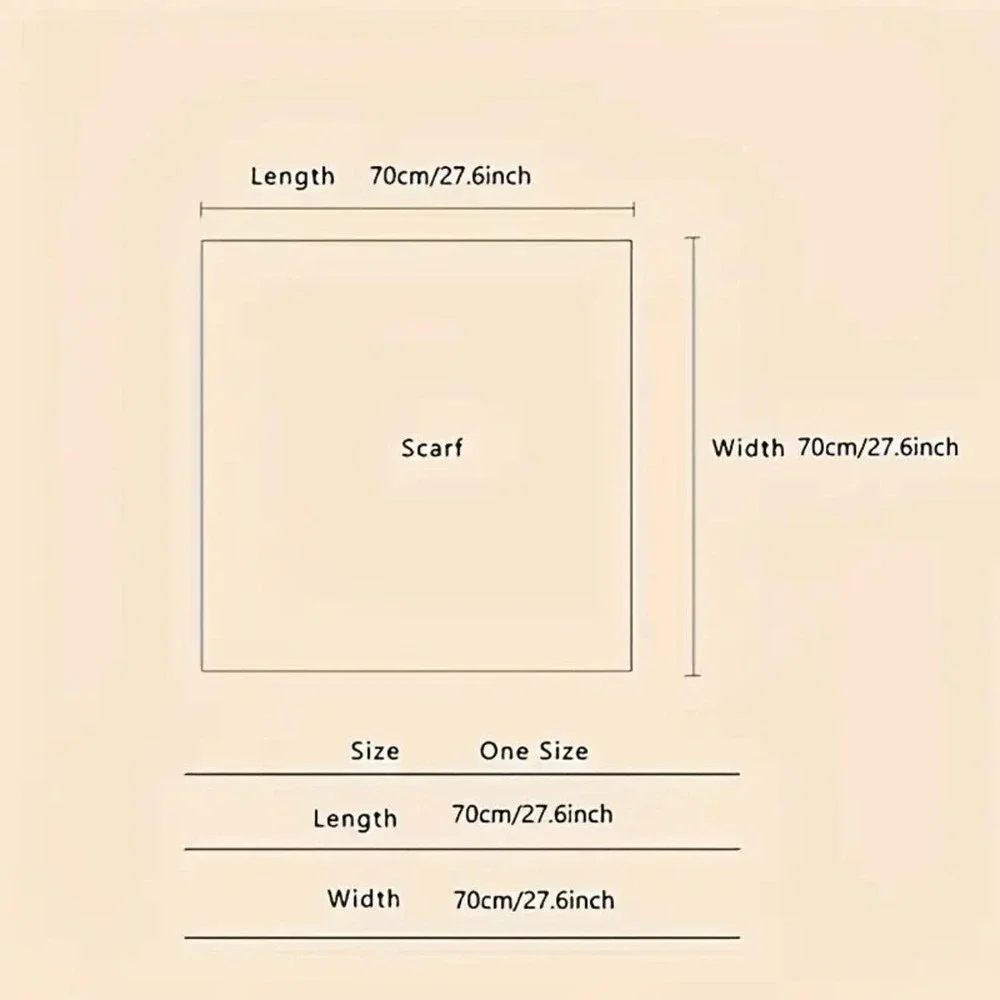 Silky Scarf, Simple Pattern Scarf 70cm Square Neck Scarves Shawl - Picture 3 of 5